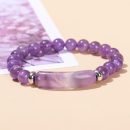 Link Pheromone Bracelet for Women, 8mm Healing Crystal Beads Stretch Bracelet Handmade Good Luck Energy Natural Chakra Stone Beaded Bangle Jewelry - 12-Natural amethyst