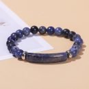 Link Pheromone Bracelet for Women, 8mm Healing Crystal Beads Stretch Bracelet Handmade Good Luck Energy Natural Chakra Stone Beaded Bangle Jewelry - 14-Natural bluestone