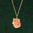 Healing Crystals, Large Raw Crystal Necklace, Wire Necklace, Crystal Stone Anxiety Healing, Success, Manifestation, Handmade Gift For Her - 2-Sunstone