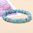 Link Pheromone Bracelet for Women, 8mm Healing Crystal Beads Stretch Bracelet Handmade Good Luck Energy Natural Chakra Stone Beaded Bangle Jewelry - 2-blue turquoise Bridge