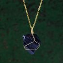 Healing Crystals, Large Raw Crystal Necklace, Wire Necklace, Crystal Stone Anxiety Healing, Success, Manifestation, Handmade Gift For Her - 5-Blue Sandstone