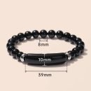 Link Pheromone Bracelet for Women, 8mm Healing Crystal Beads Stretch Bracelet Handmade Good Luck Energy Natural Chakra Stone Beaded Bangle Jewelry - 6-Natural black agate