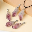 Natural  Raw Stone Pendant Necklace for Women Men Raw Amethyst Pendant Crystals Necklaces Reiki Meditation Therapy, purple，Citrine，Amethyst，Rose Quartz - 8-Citrine 01